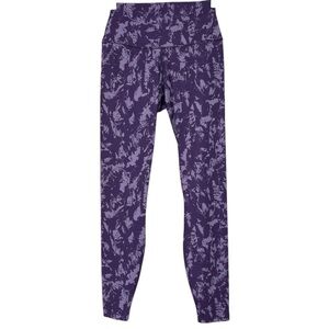 Nike One Dri-Fit Purple Patterned Training High Rise 7/8 Legging Women NWT Small
